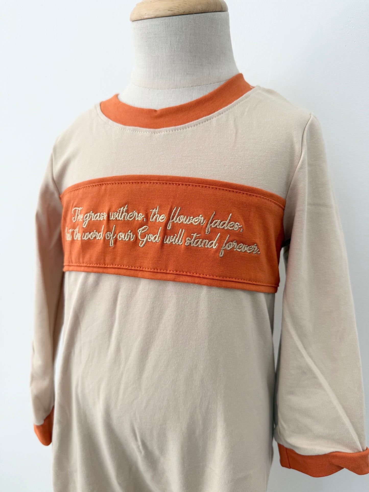 Isaiah 40:8 Embroidered Boy Romper