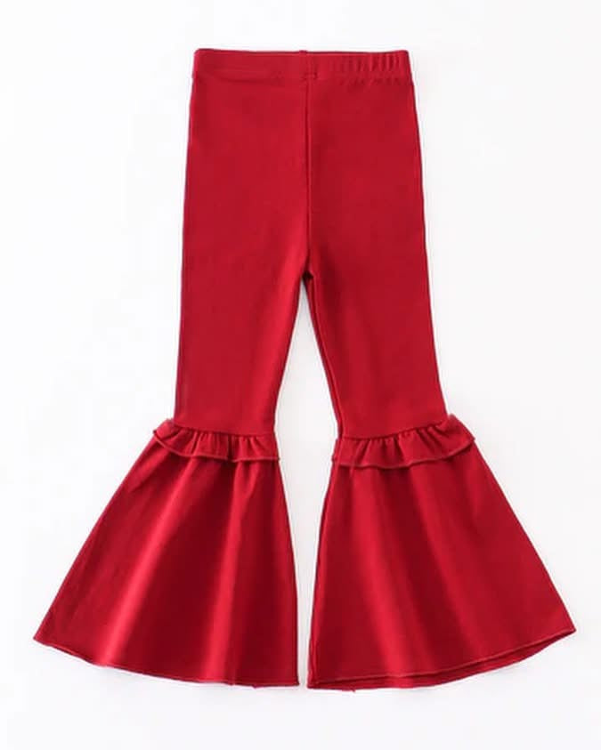 Red Bell Bottom Leggings