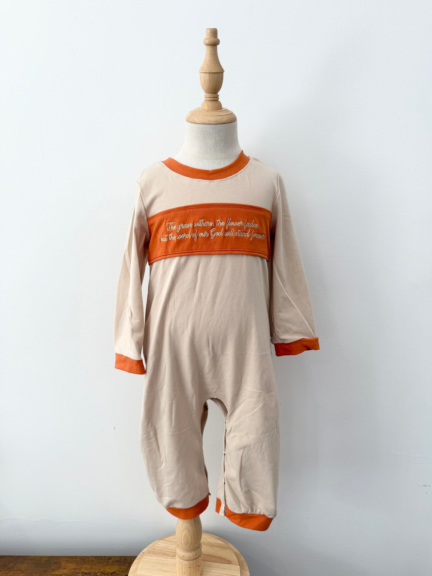 Isaiah 40:8 Embroidered Boy Romper