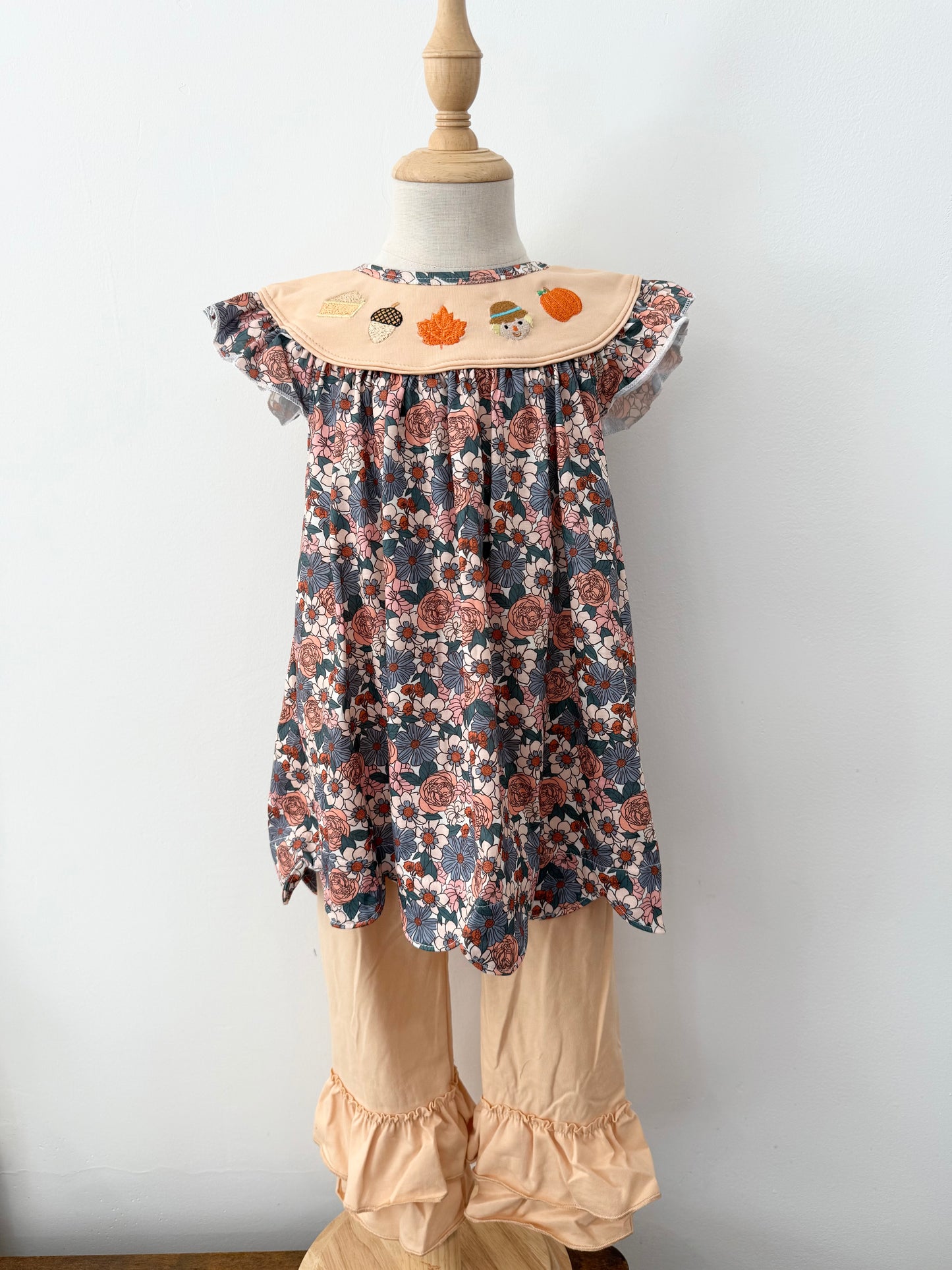Fall Embroidered Girl Set