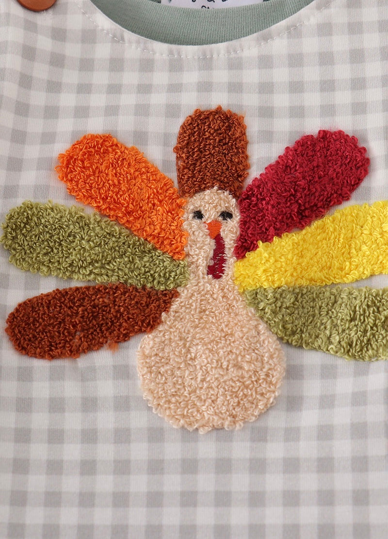 French Knot Turkey Romper