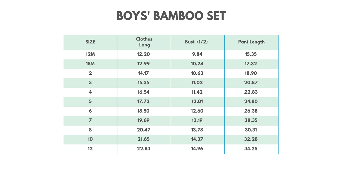 Blue character 2pc bamboo pajama set
