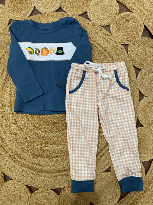 Boy’s embroidered Thanksgiving set