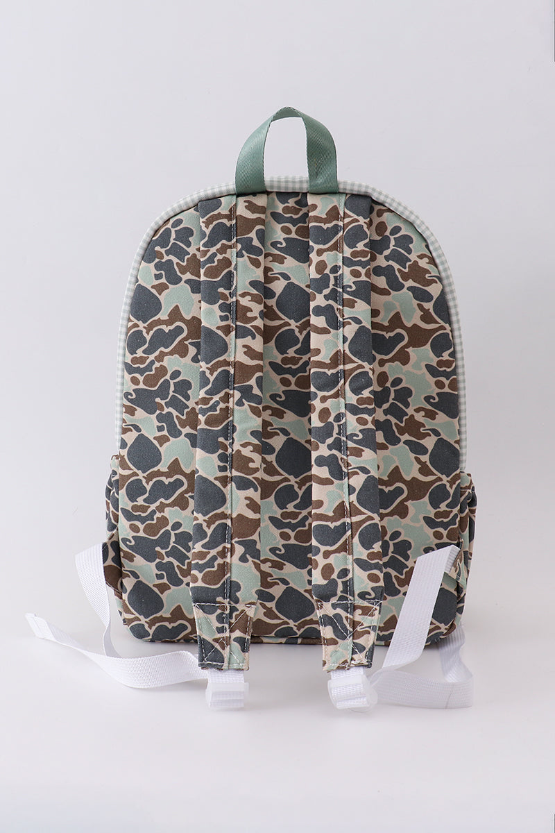 Camouflage bear print backpack