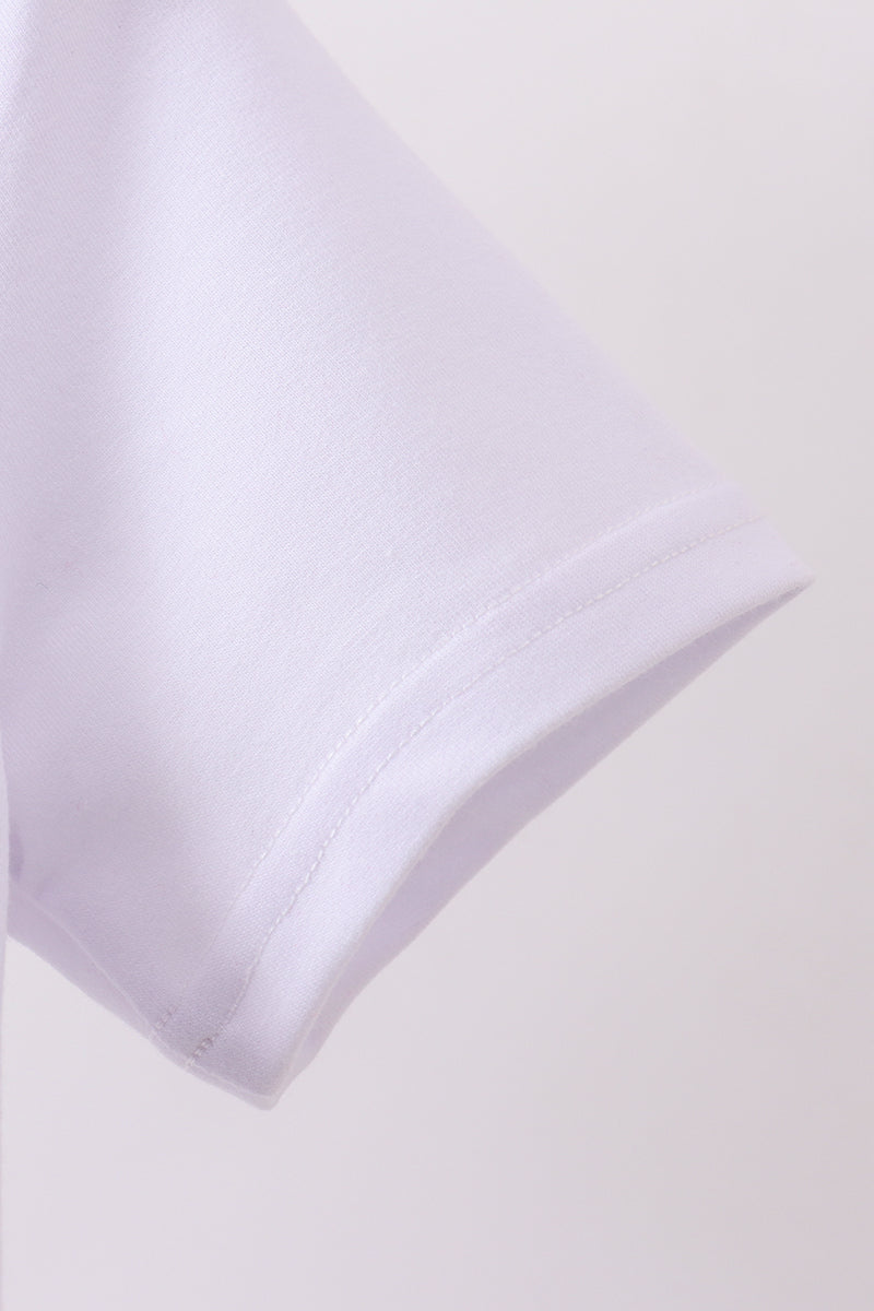 White bow sequin mom&me top