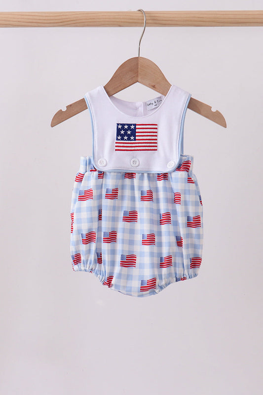 Blue flag embroidery bubble