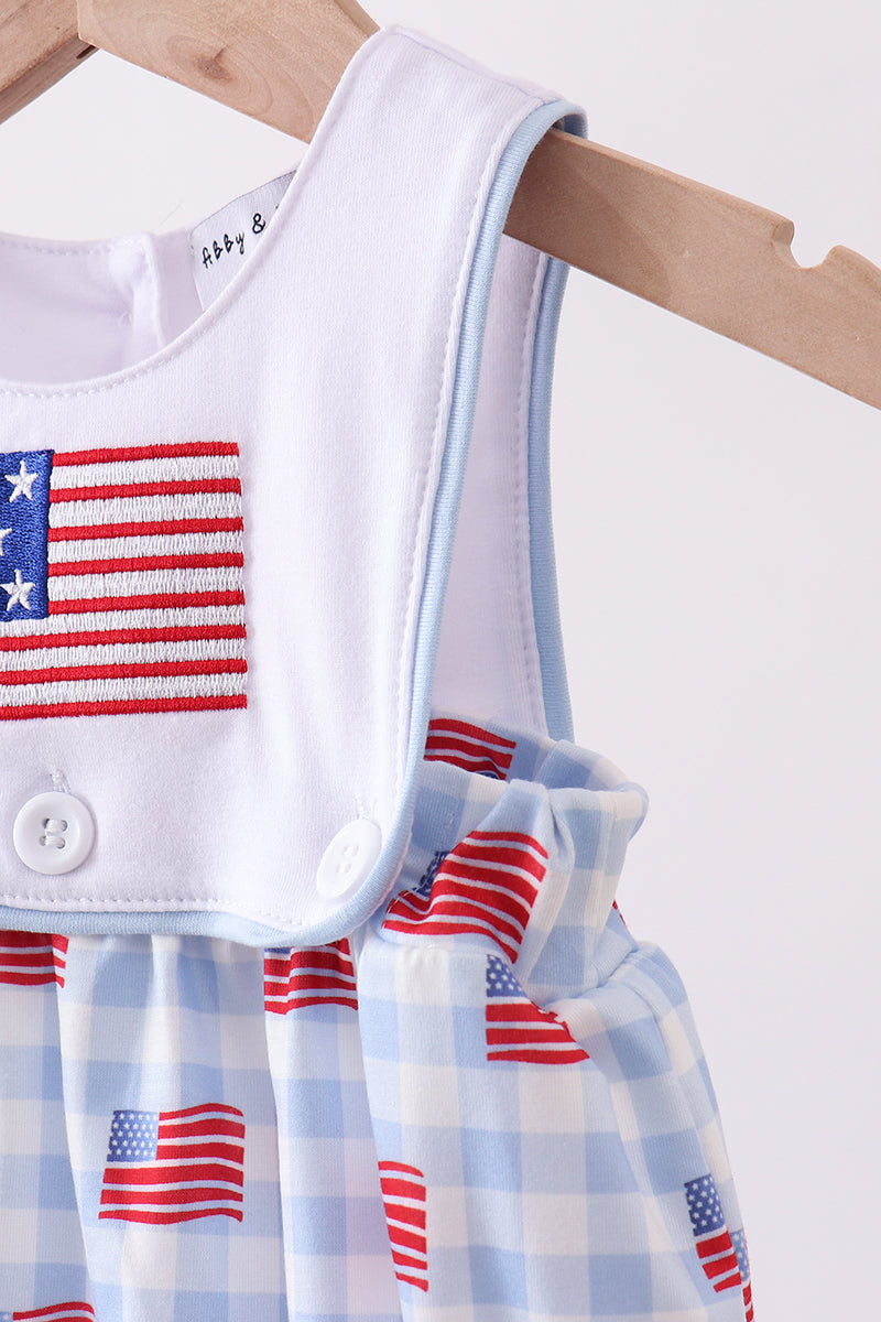 Blue flag embroidery bubble