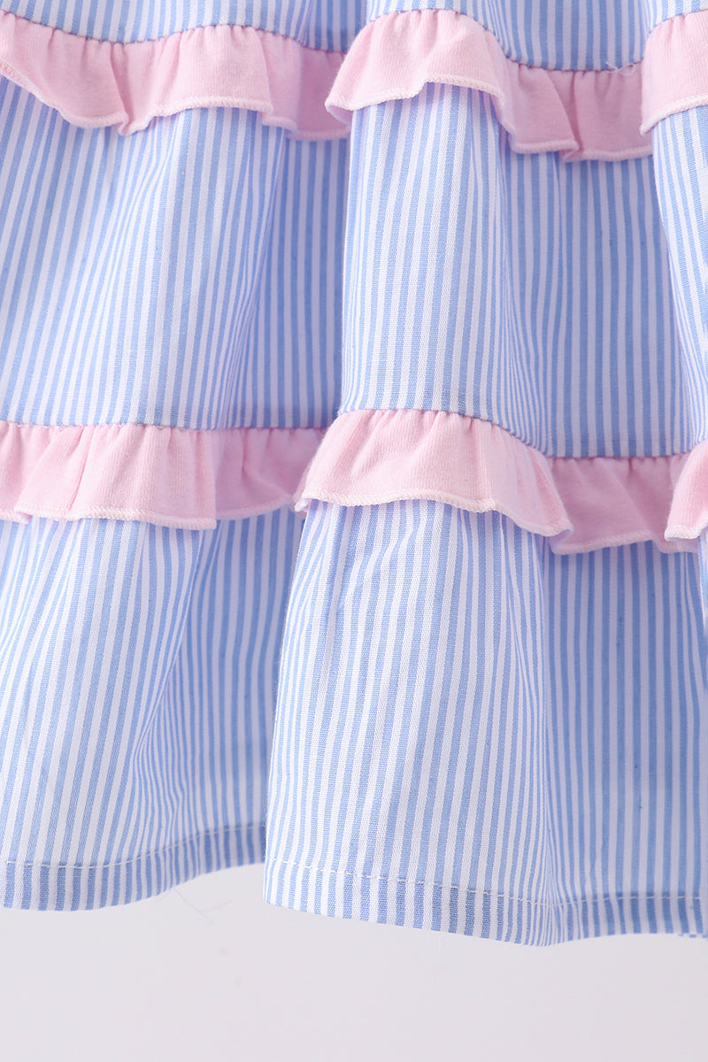 Blue Stripe Smocked Dress