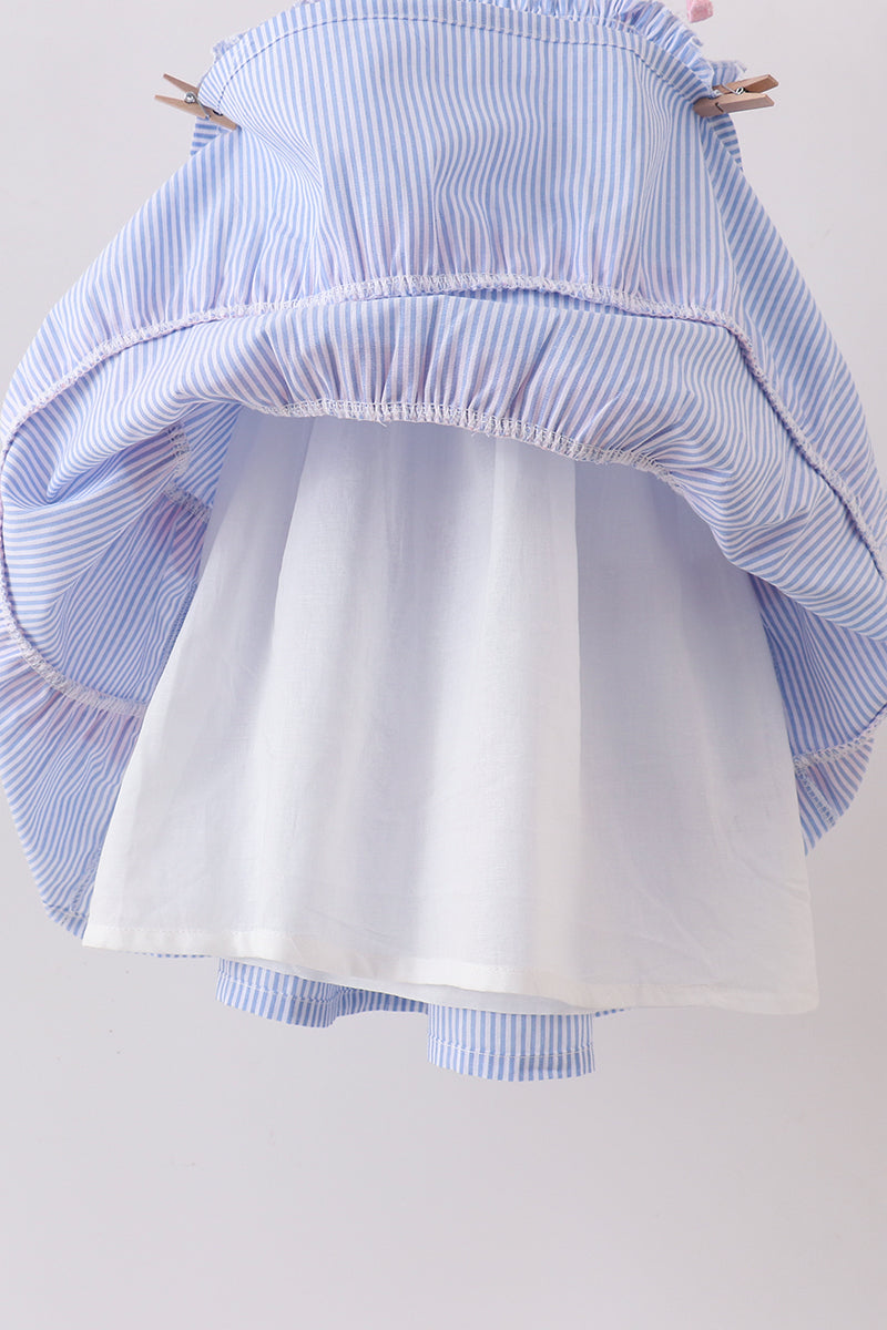 Blue Stripe Smocked Dress