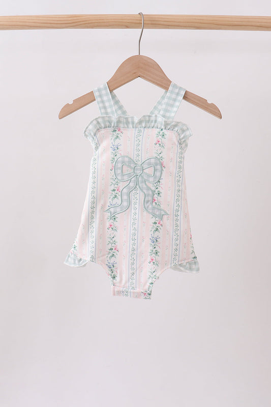 Bow Floral Applique Bubble