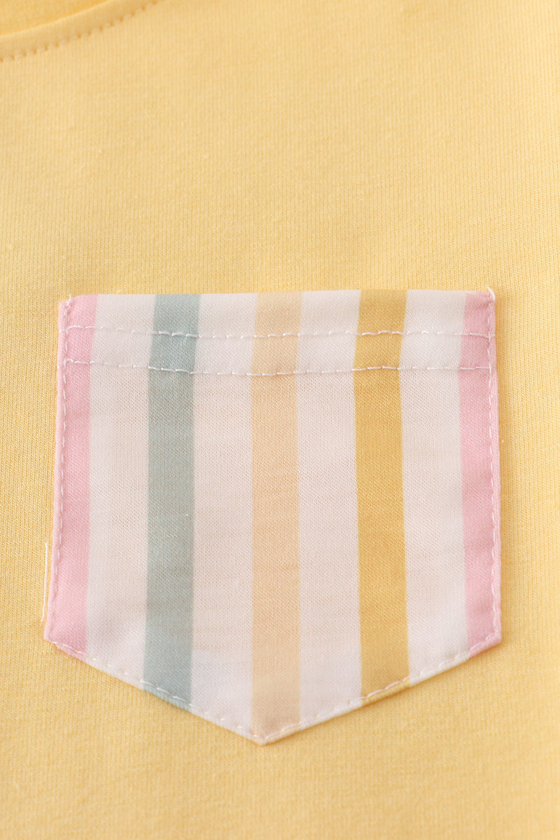 Rainbow stripe shorts set
