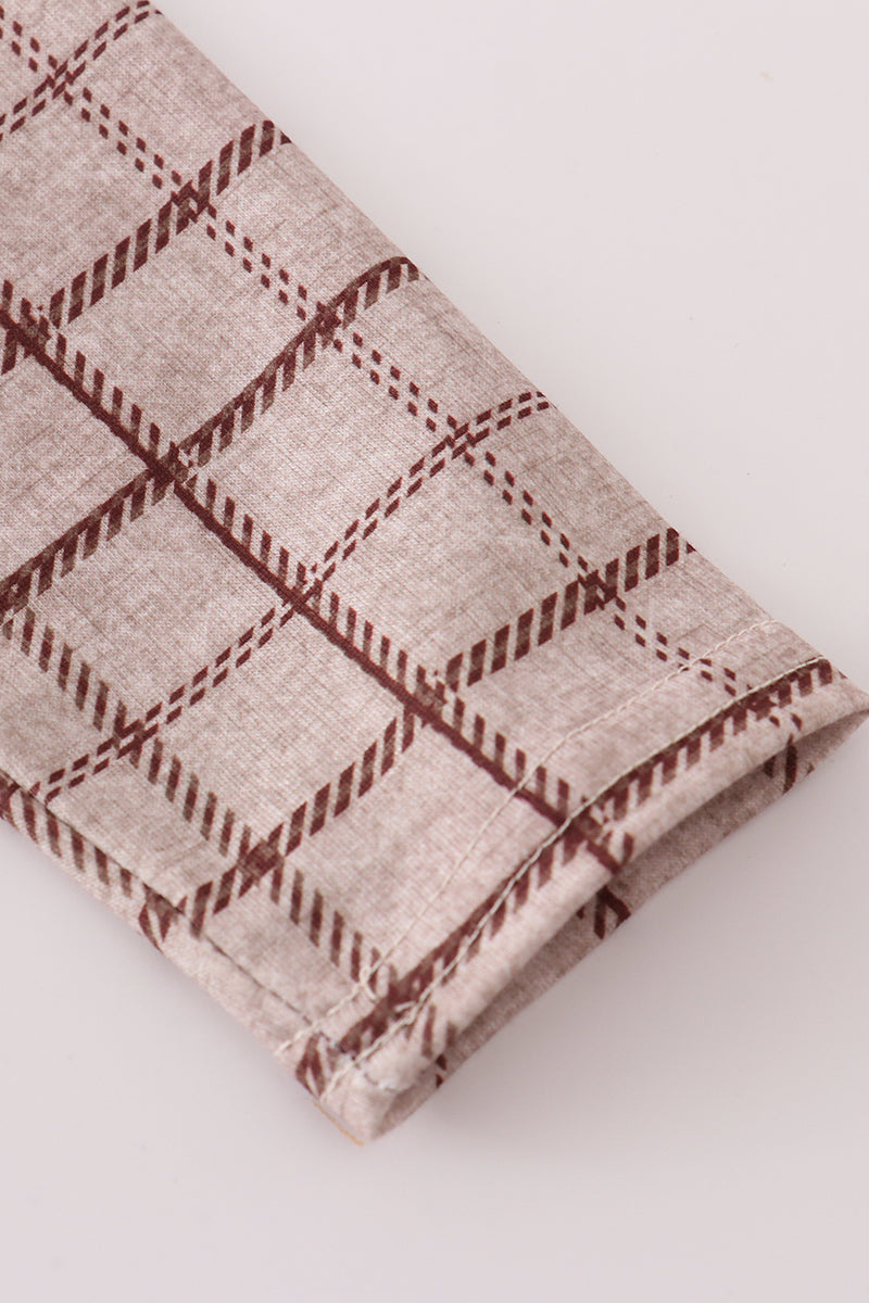 Brown plaid bloomer set