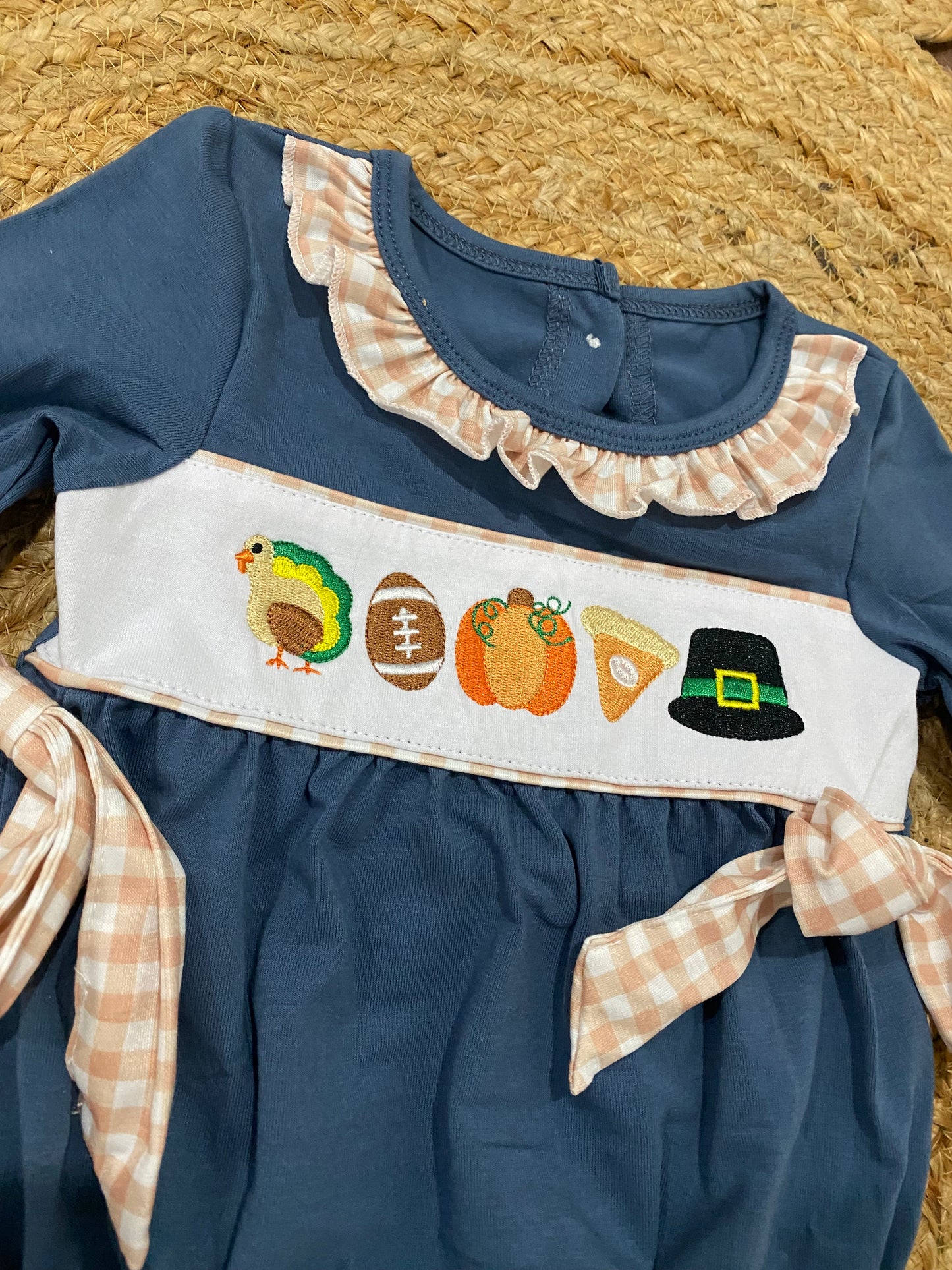 Girl’s embroidered Thanksgiving bubble