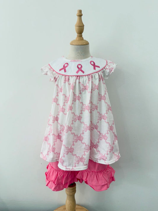 Breast Cancer Awareness Shorts Set