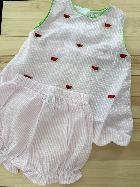 Watermelon Seersucker Set