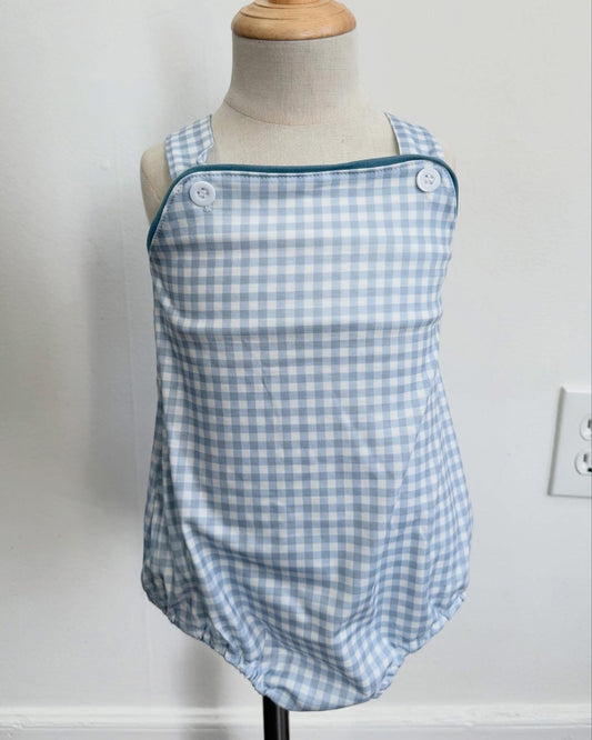 Gingham Blue Romper