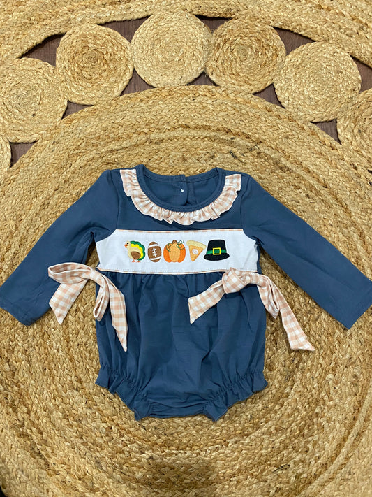 Girl’s embroidered Thanksgiving bubble