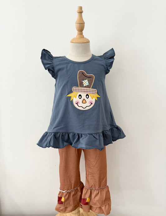 Scarecrow Appliqué Girl Set