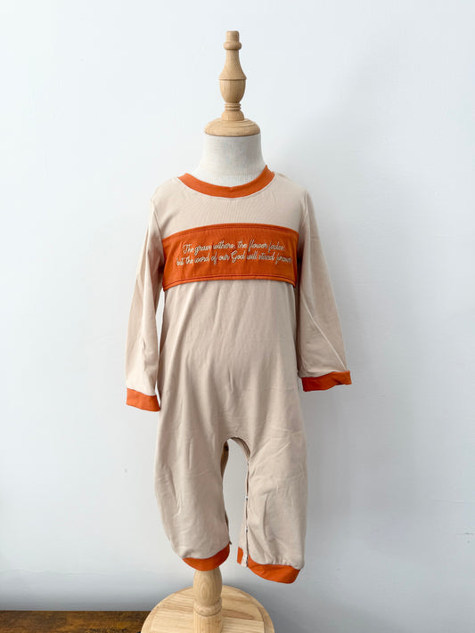 Isaiah 40:8 Embroidered Boy Romper