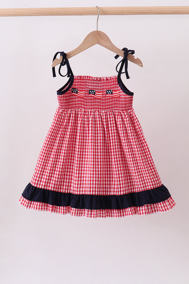 Smocked Flag Tie Dress