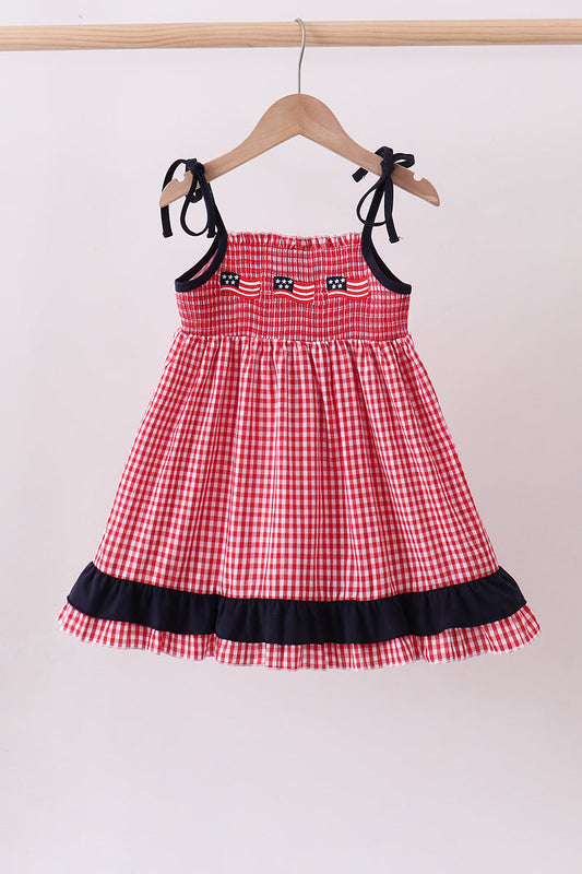 Smocked Flag Tie Dress