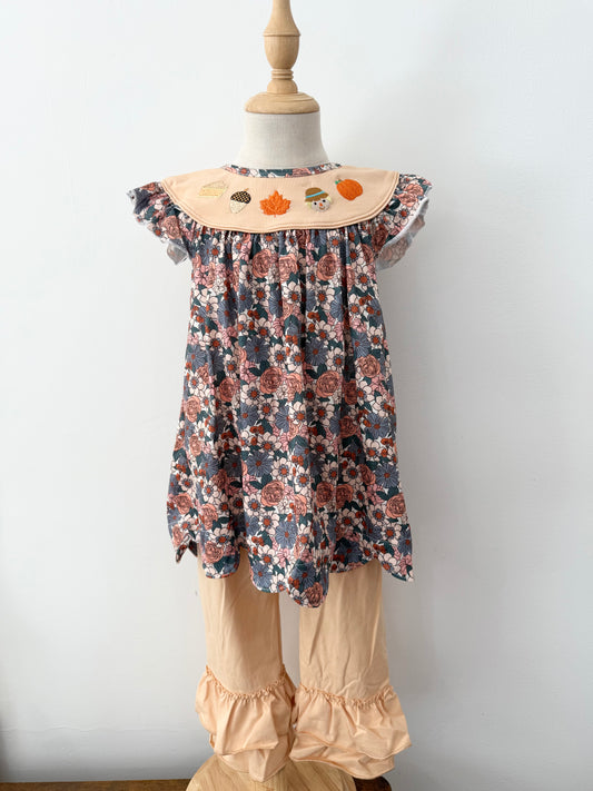 Fall Embroidered Girl Set