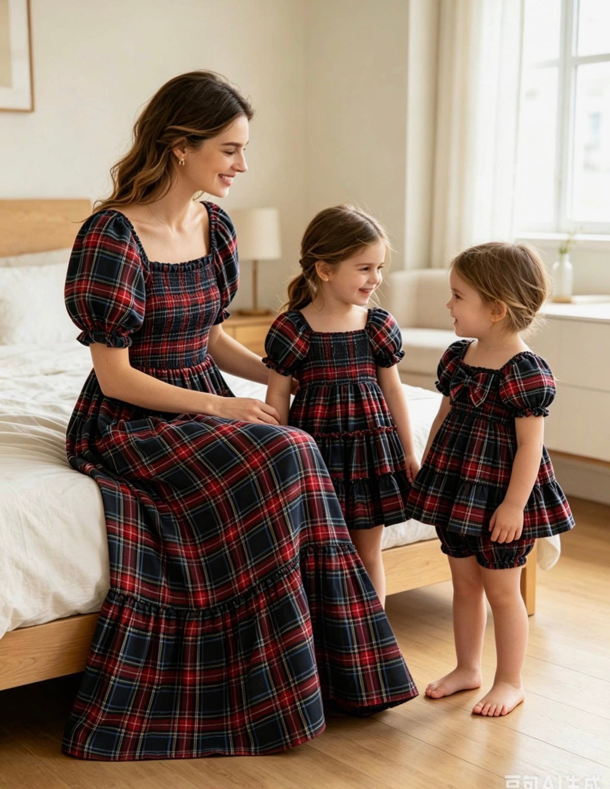 Mom Plaid Christmas Dress