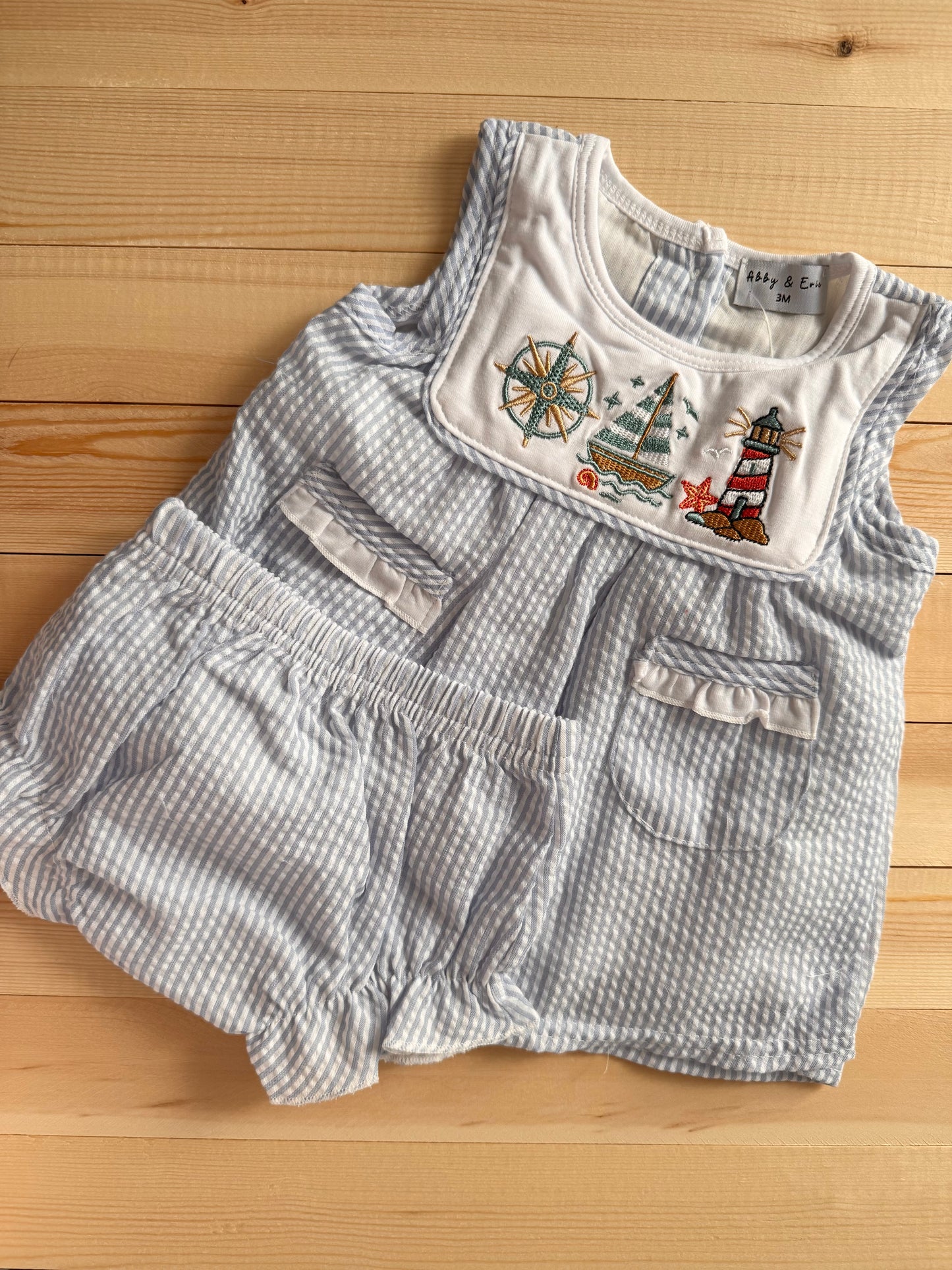Blue Sailboat Bloomer Set