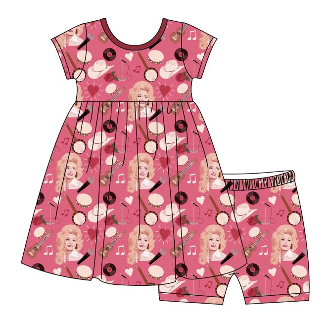 PREORDER: I love Dolly dress with shorts set