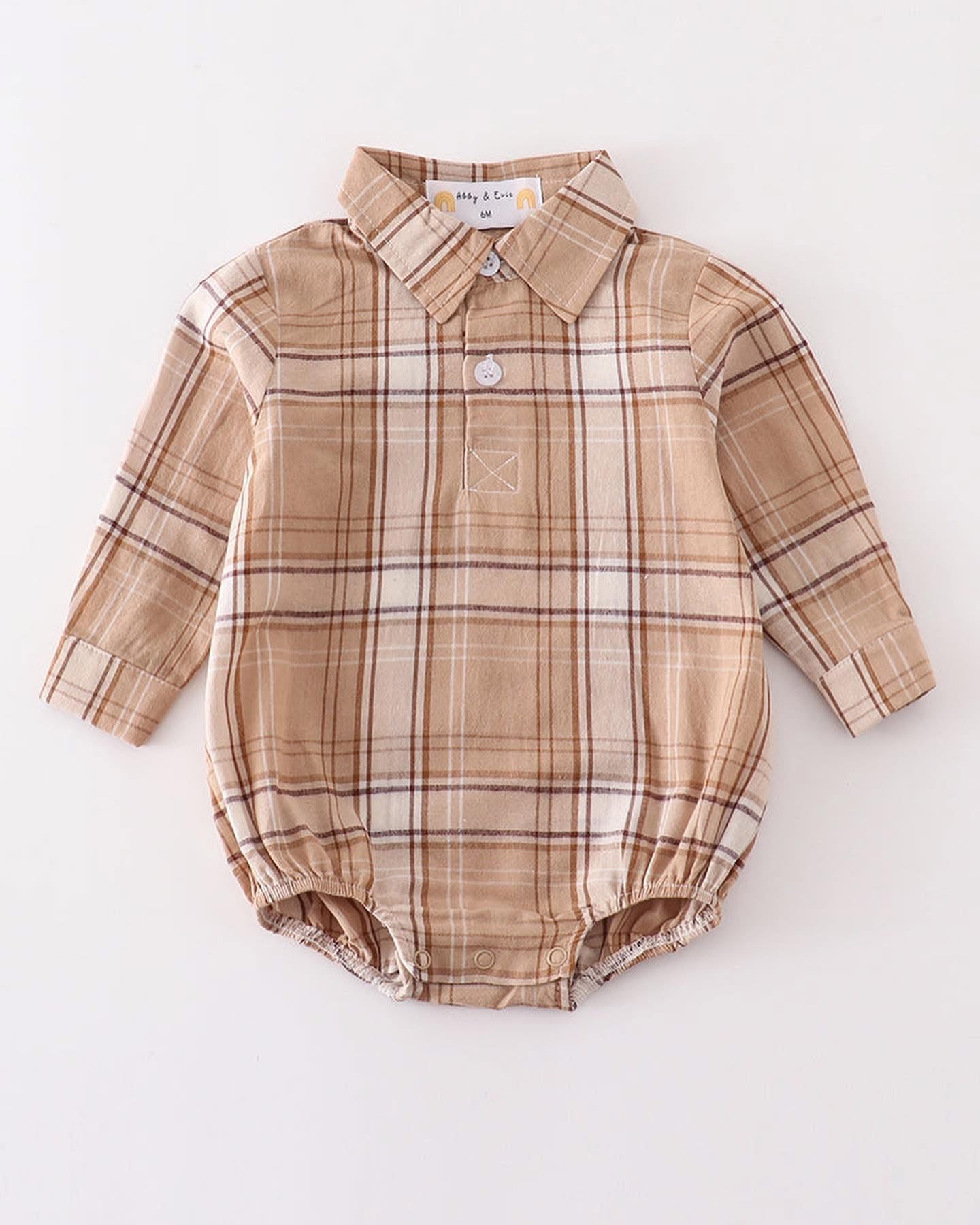 Boy’s Plaid Romper