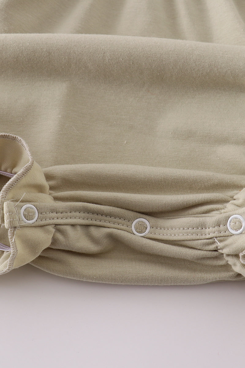 Green farm windmill embroidery ruffle bubble