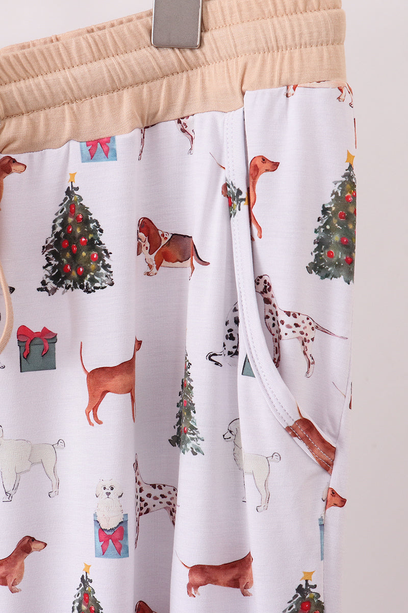 Christmas tree animal adult bamboo pajamas pants