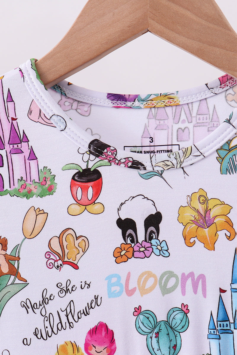 Purple character castle bamboo dress