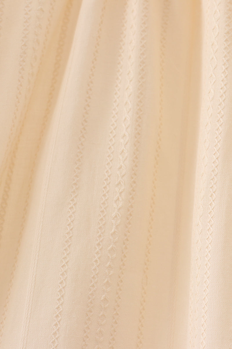 Oatmeal character french knot ruffle dress