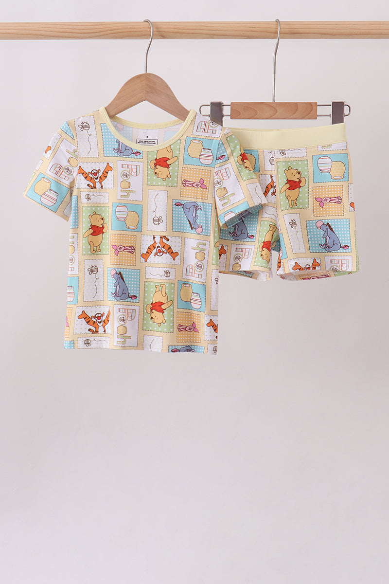 Yellow winnie the pooh bamboo pajama set