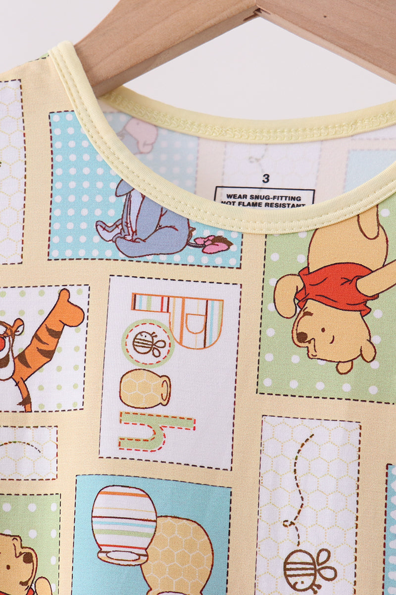 Yellow winnie the pooh bamboo pajama set