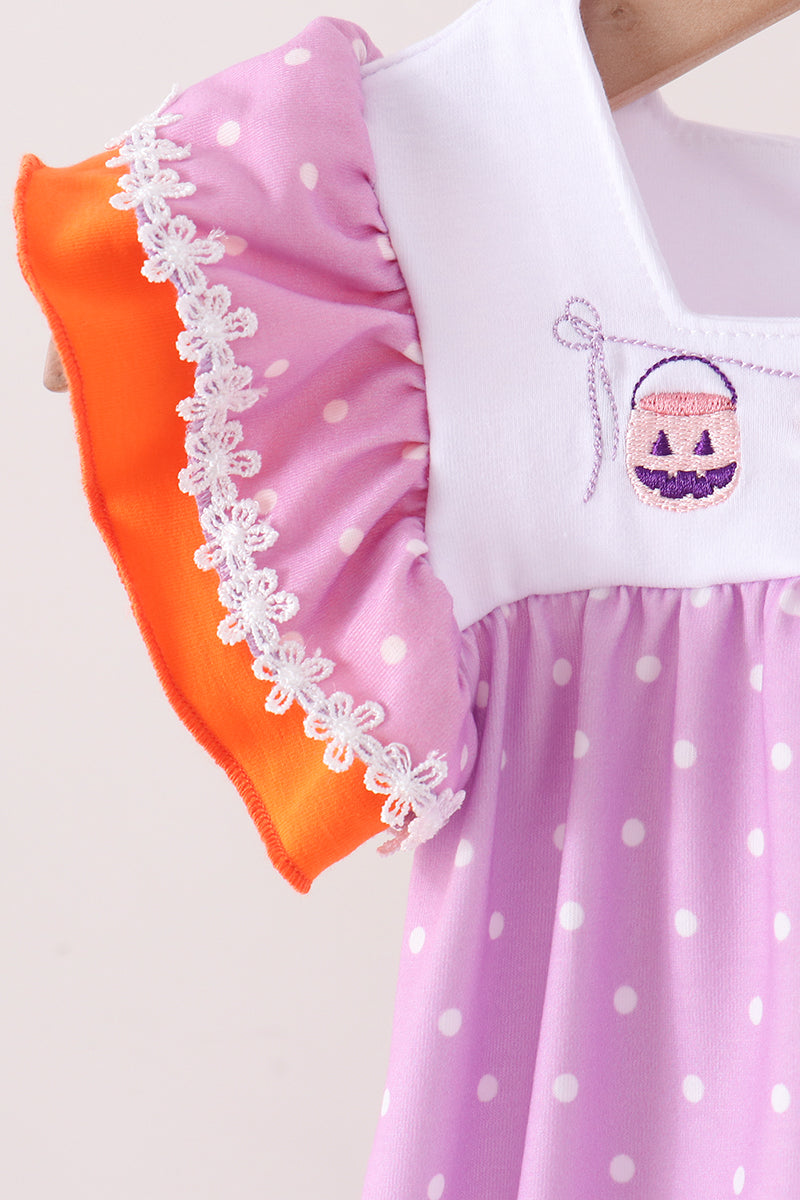 Purple Bucket Candy Embroidery Ruffle Bubble