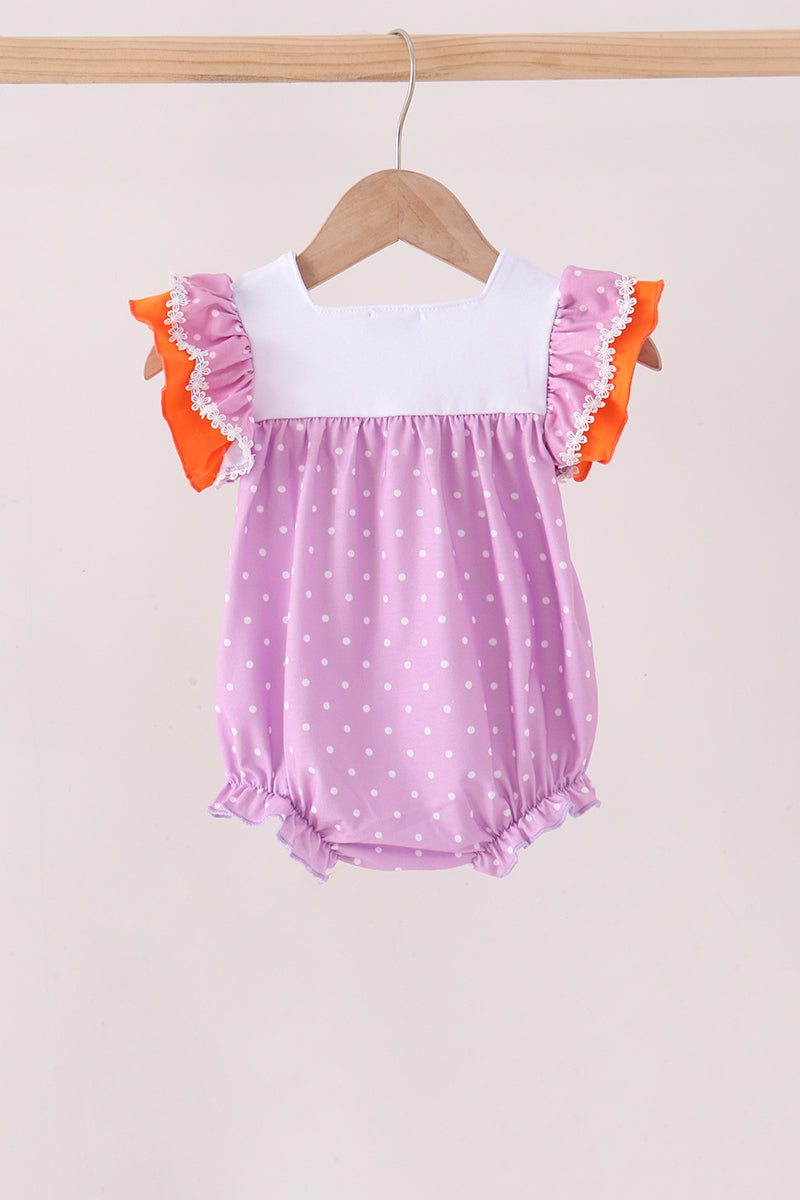 Purple Bucket Candy Embroidery Ruffle Bubble