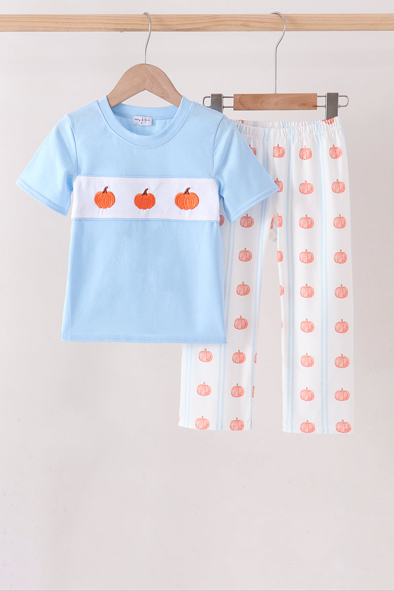 Blue Pumpkin Embroidery Pants Set