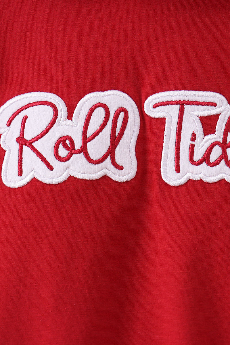 Red Alabama Roll Tide Embroidery Hoodie