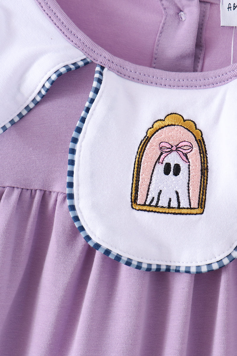 Purple spooky embroidery dress