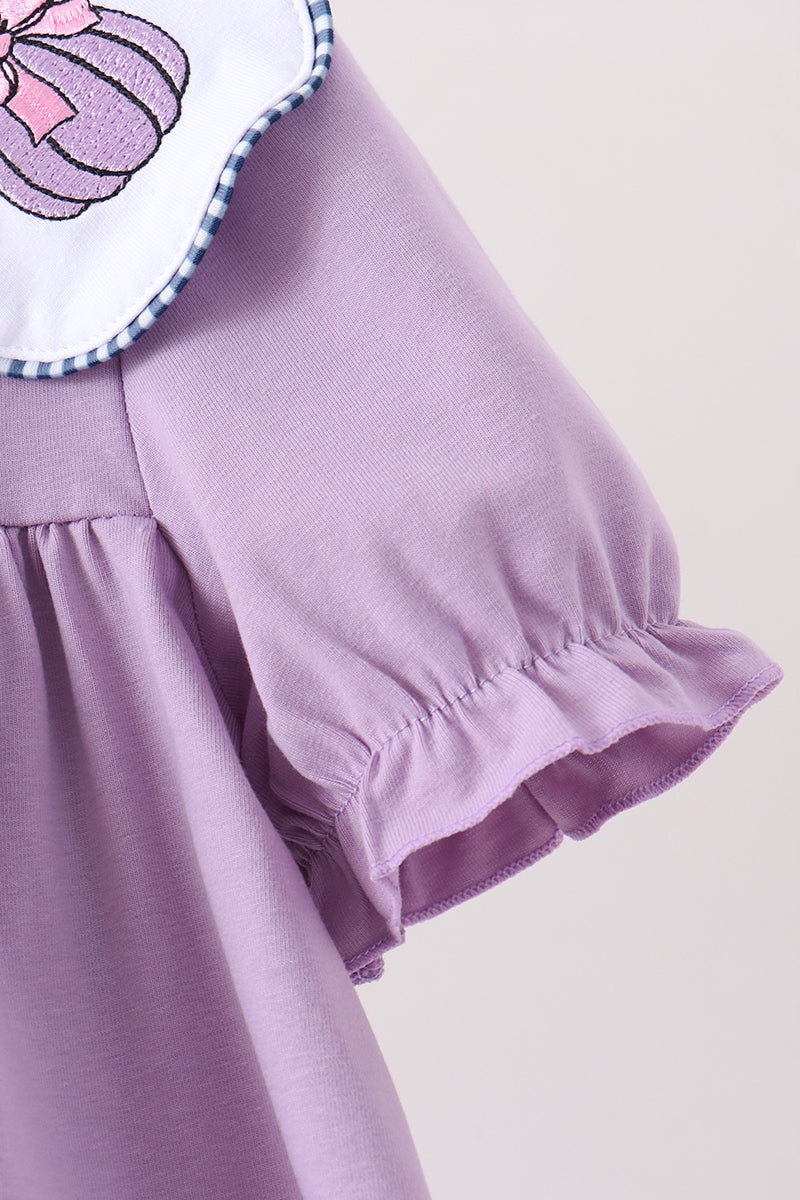 Purple spooky embroidery dress