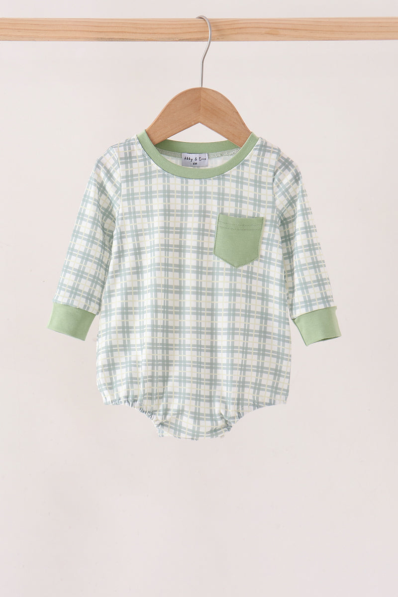Sage plaid pocket bubble