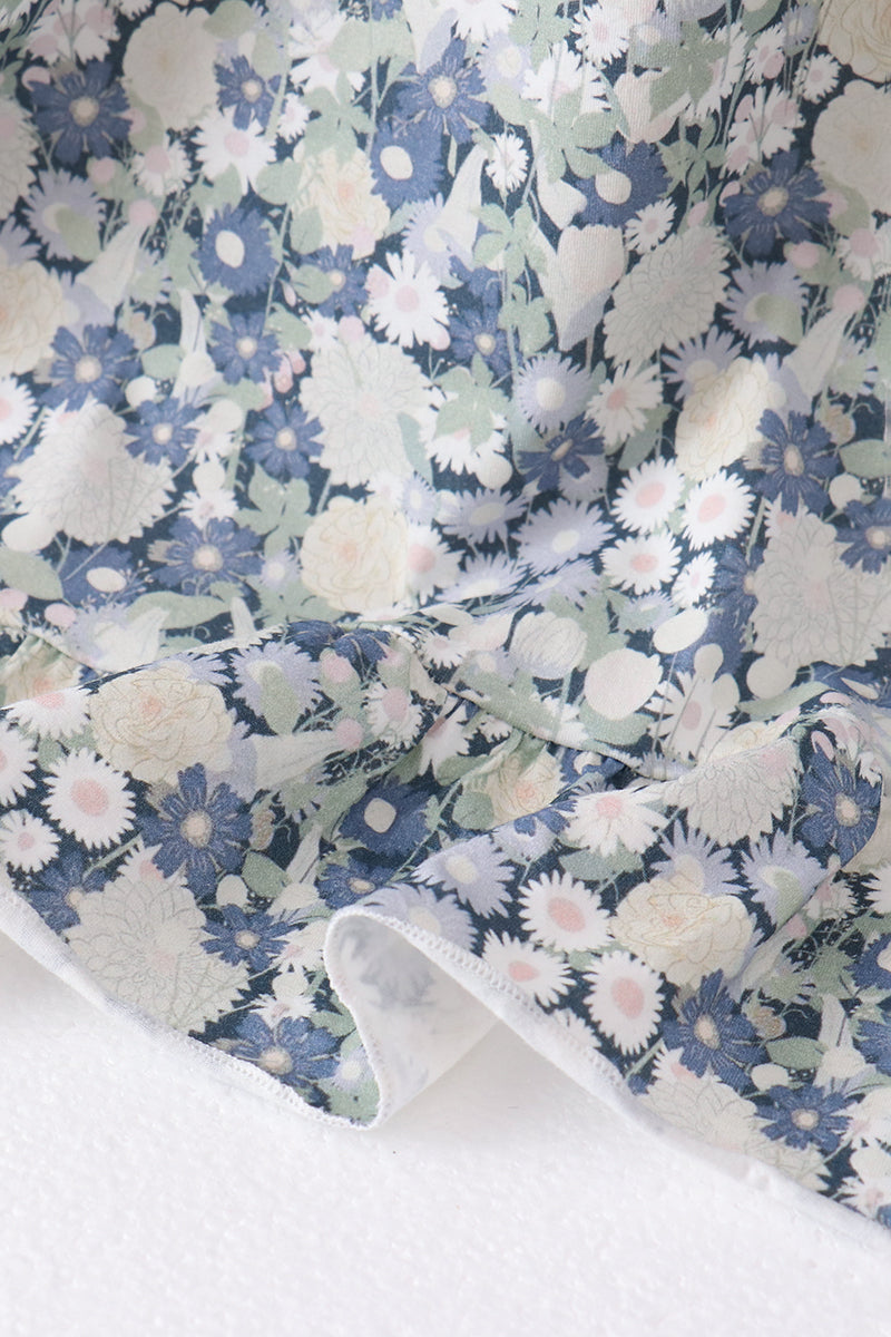 Vintage Floral Smocked Mom Dress