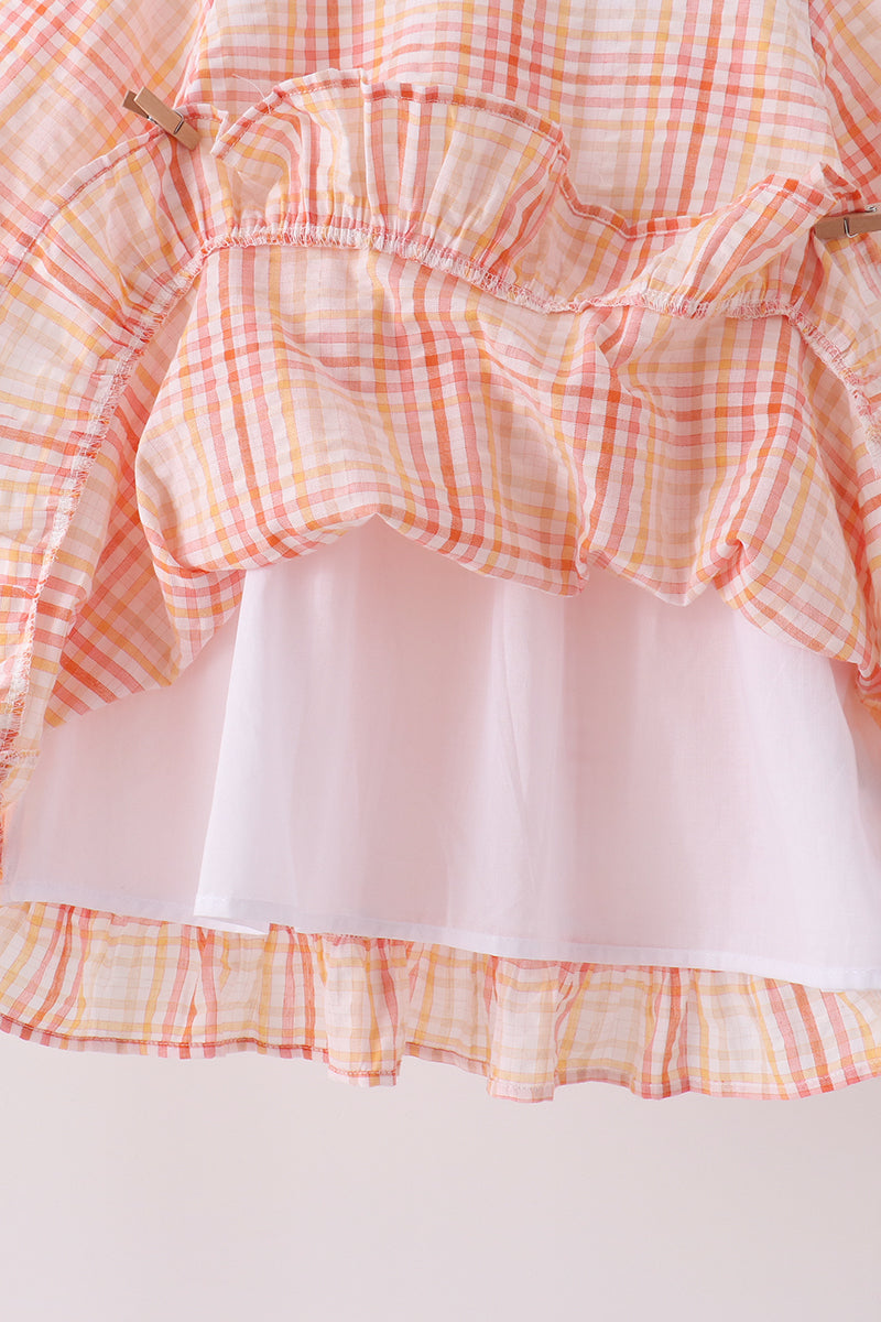 Pink plaid ruffle dress