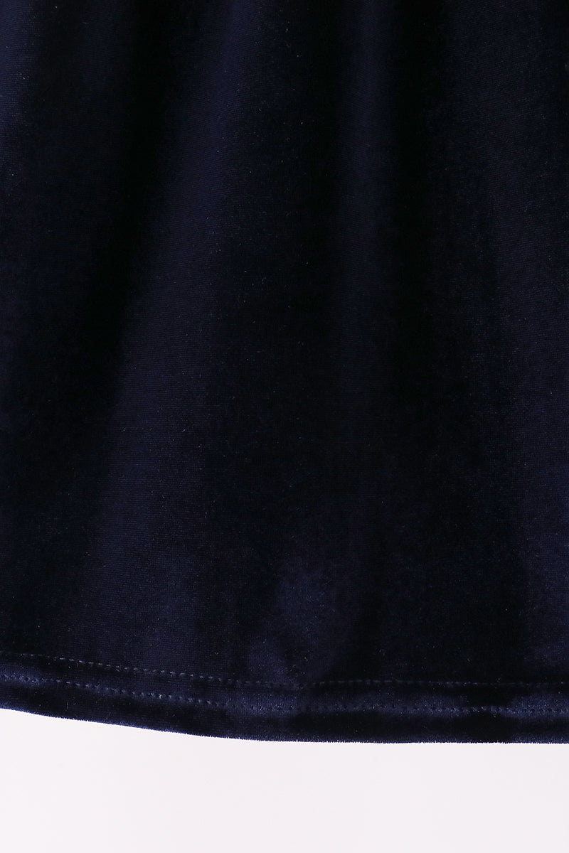 Navy plaid bow dress