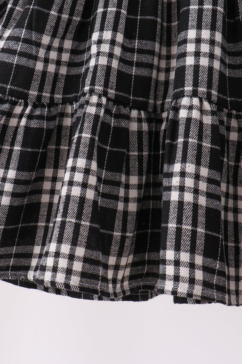 Black&white plaid dress