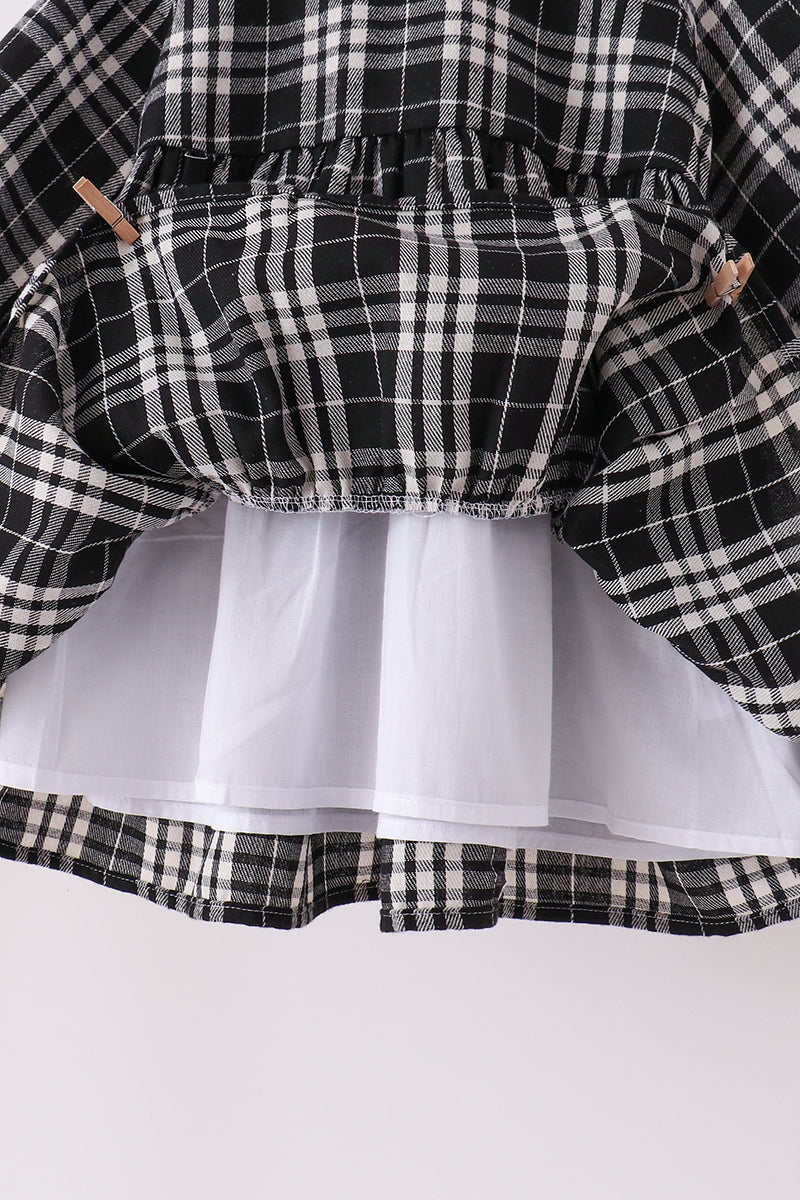 Black&white plaid dress
